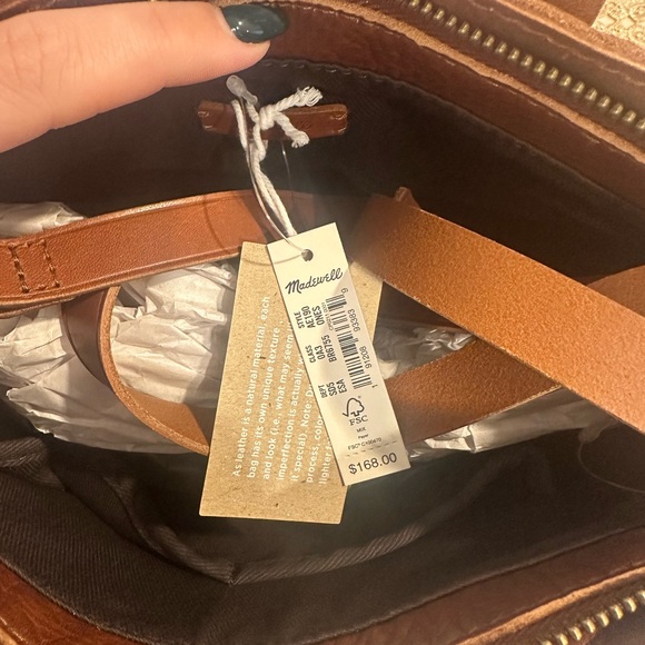 NWT Madewell Small Transport Leather Brown Tote Bag - Picture 8 of 8